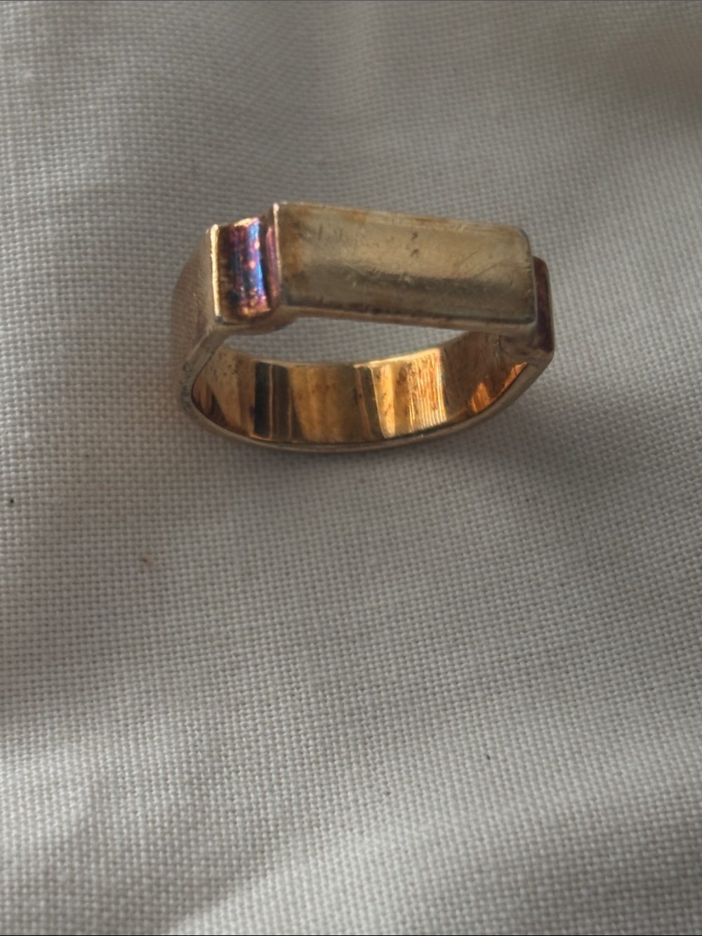 MONICA VINADER Gold Rectangular Signet Ring - Picture 3 of 3
